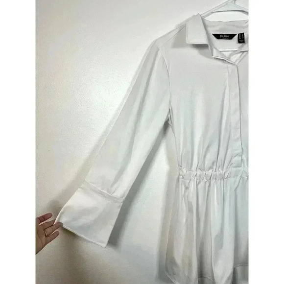 Du Jour Long Sleeve Hi-Low Hem Woven Blouse w/Slit Cuffs QVC Womens S Small NWOT - Picture 3 of 12
